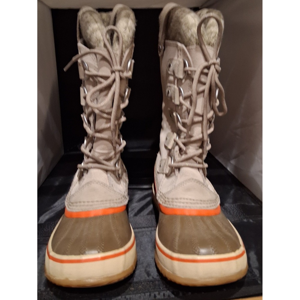 Sorel Joan of Arctic Winter Boots Waterproof Suede Faux Fur Tan Orange NL2084 6